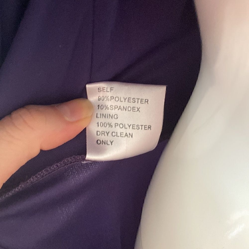 Tadashi Shoji Eggplant Purple Ruched Evening Dress Size Small - Picture 8 of 11